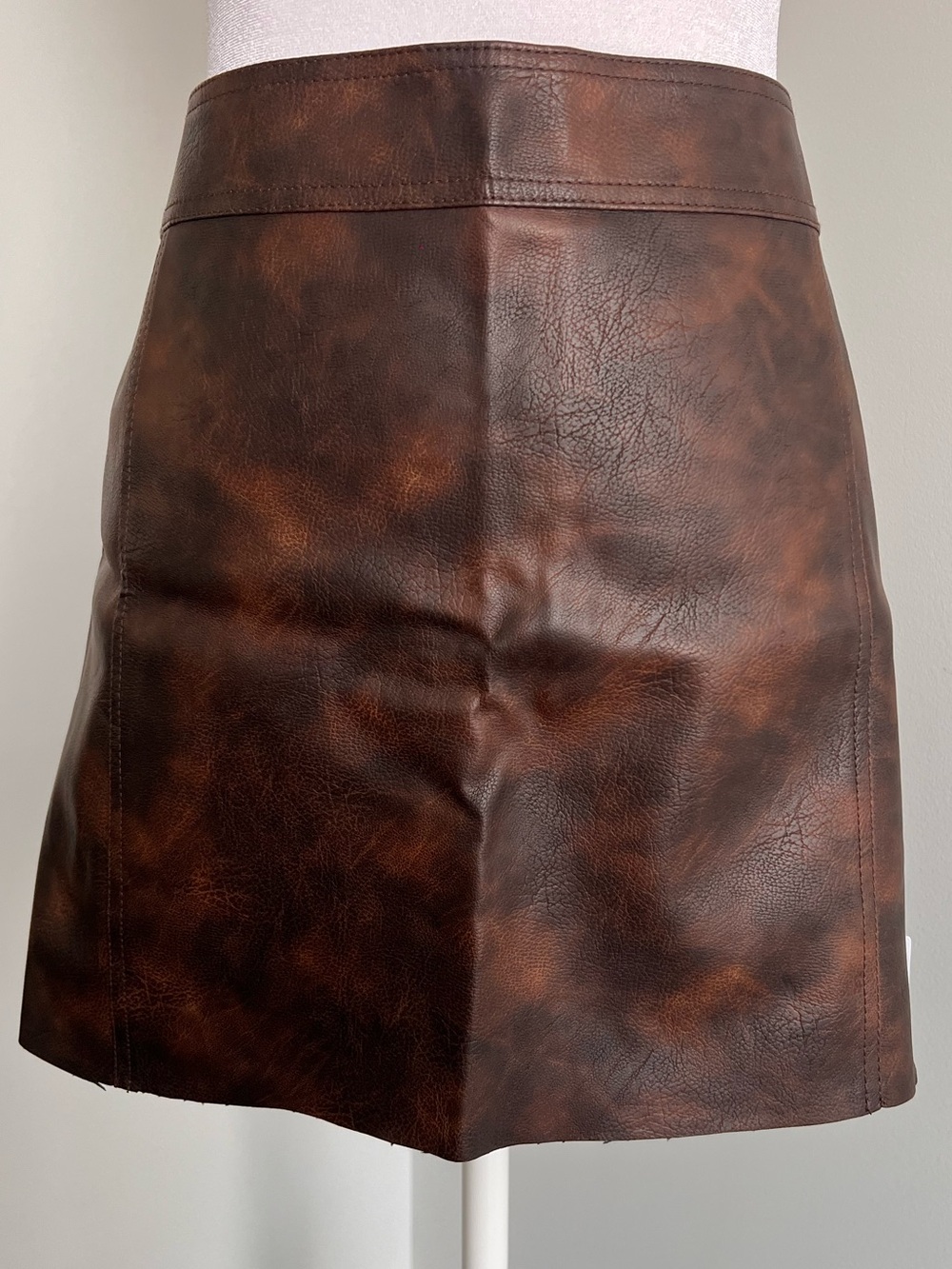 ASOS Brown Faux Leather Mini Skirt